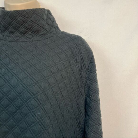 J. Crew Bl249 Black quilted mockneck pullover size medium NWT - Picture 5 of 12